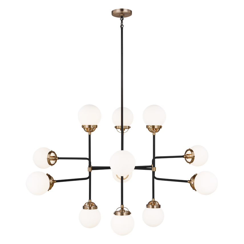 Grand lustre à douze lumières de style café