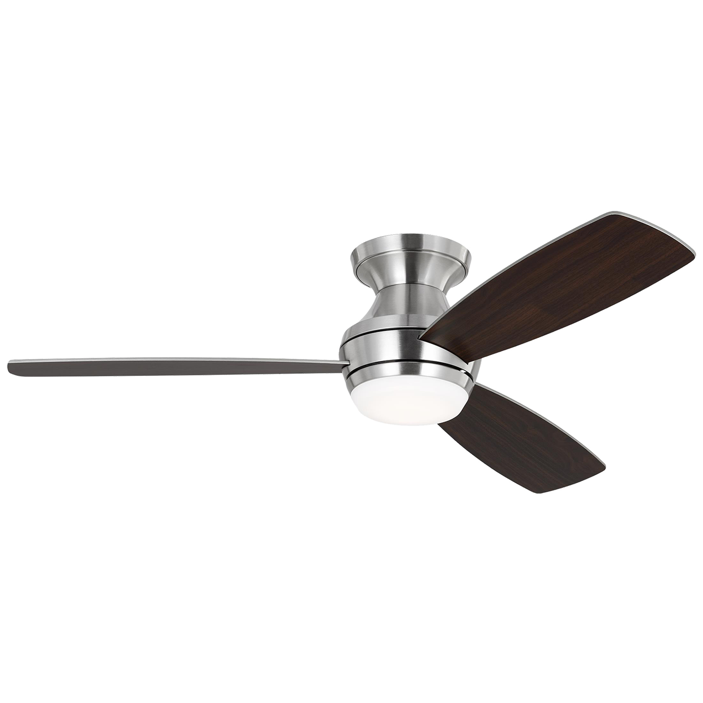 Ikon 52" Dimmable Integrated LED Indoor Brushed Steel Hugger Ceiling Fan with Light Kit, Remote Control and Manual Reversible Motor