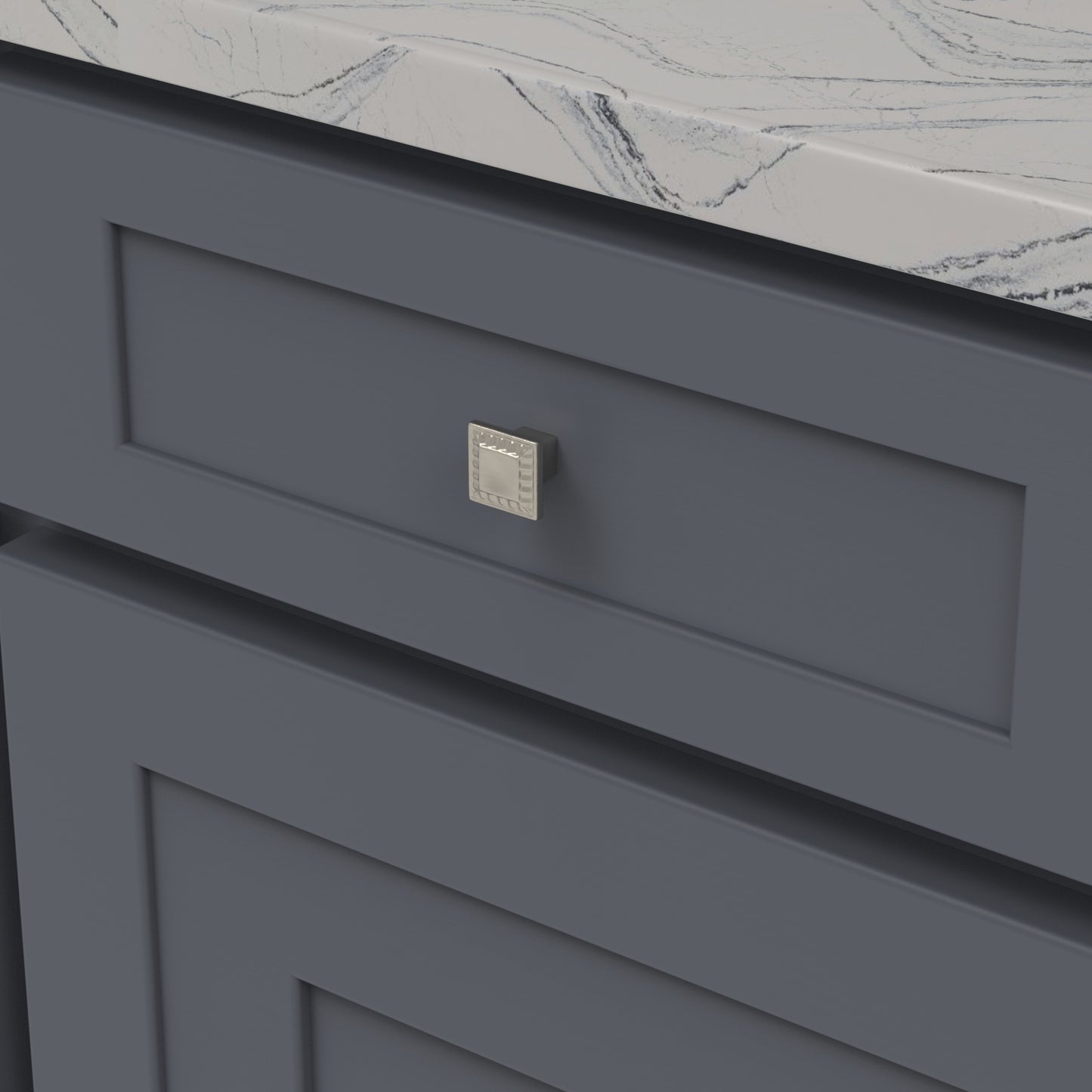 Bouton carré de 1 pouce