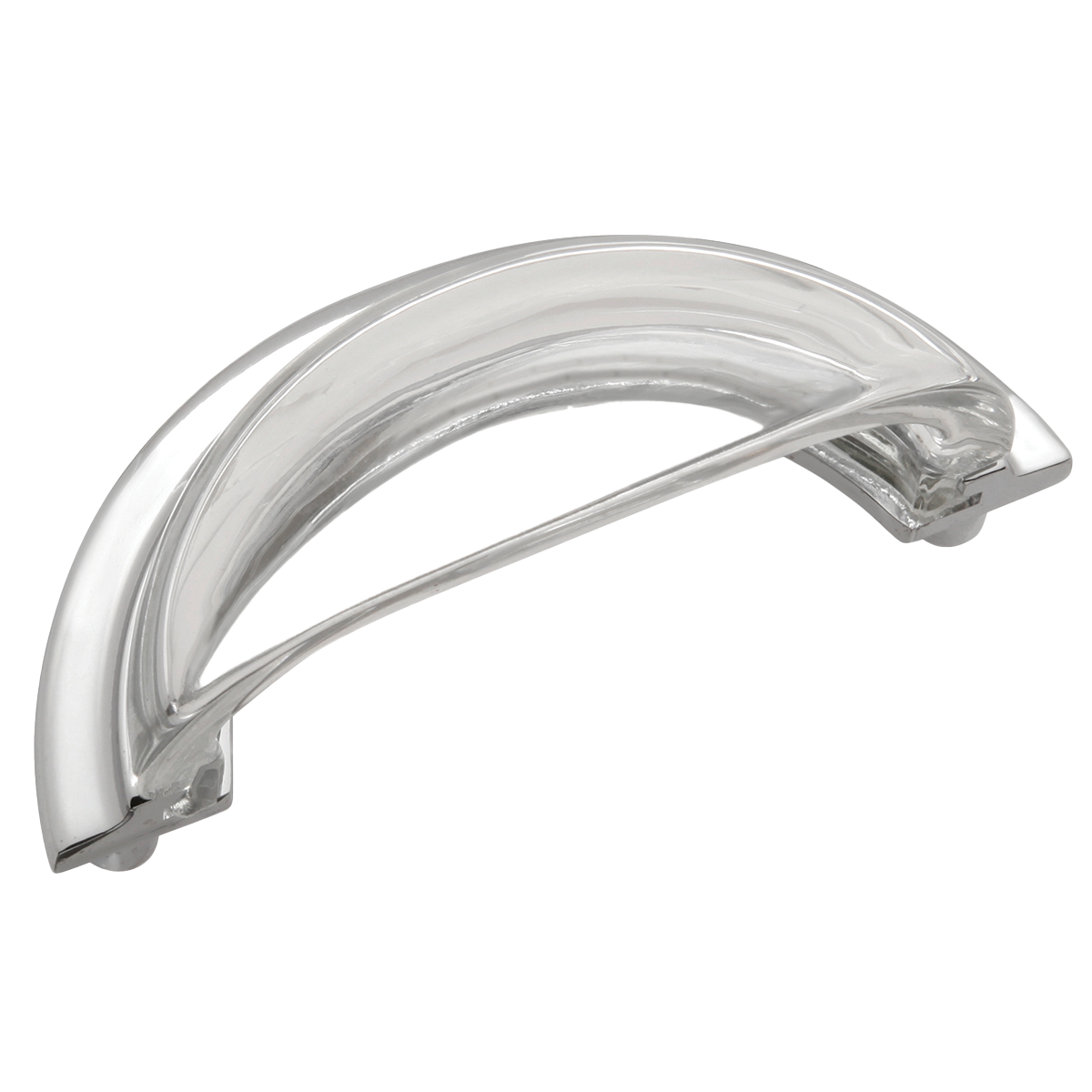 Luster Collection Cup Pull 3 Inch Center to Center Glass with Chrome Finish