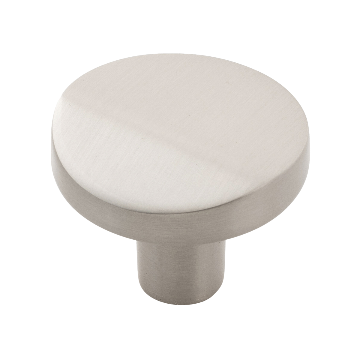 Veer Collection Knob 1-3/8 Inch Diameter Satin Nickel Finish