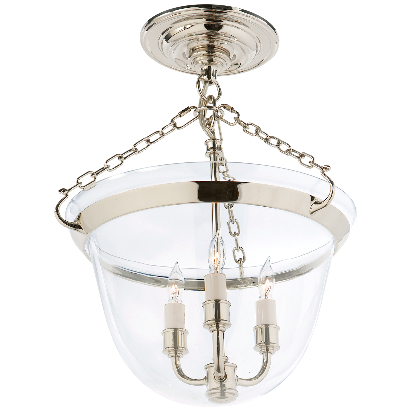 Country Semi-Flush Bell Jar Lantern