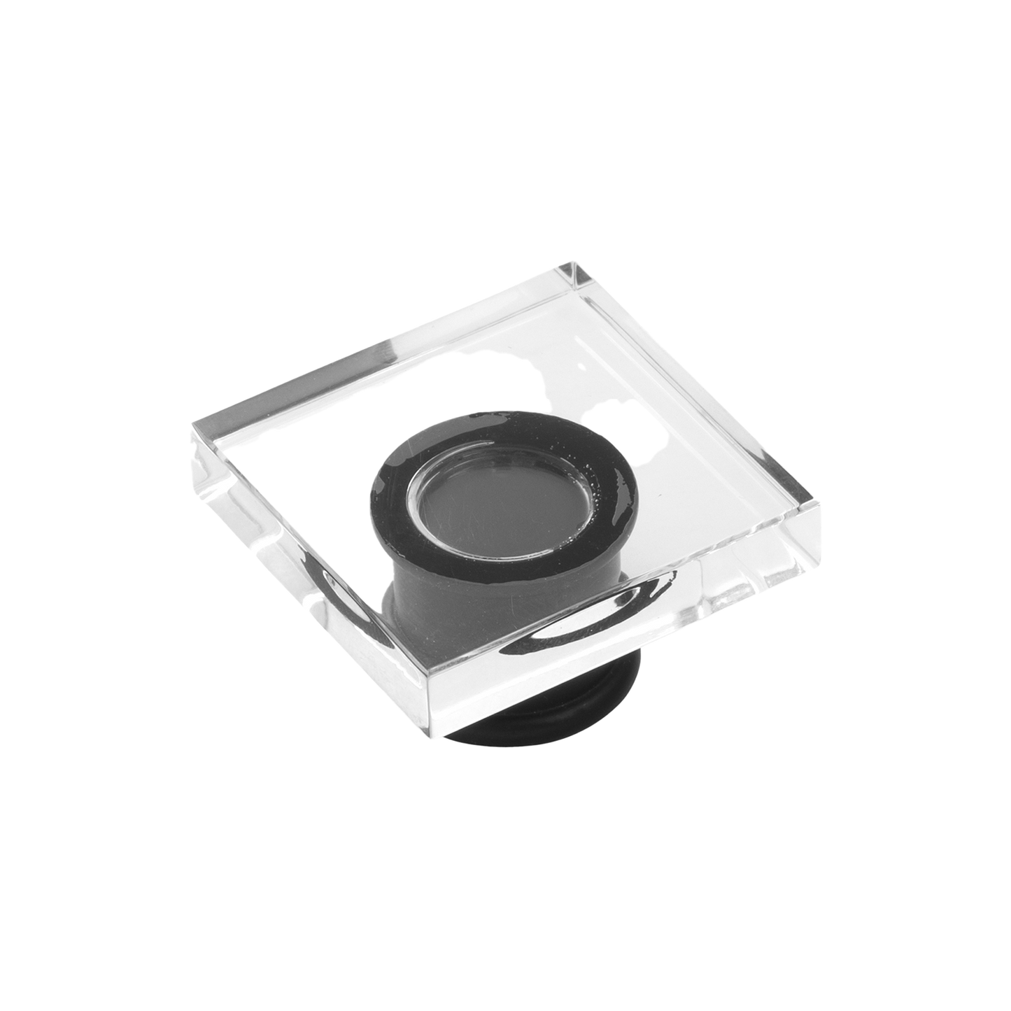 Facette Collection Knob 1-3/8 Inch Diameter Satin Brass Finish