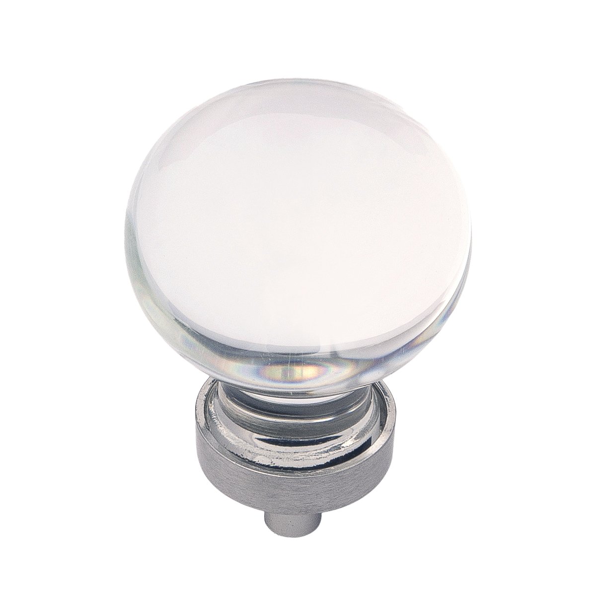 Facette Collection Knob 1-3/8 Inch Diameter Satin Brass Finish