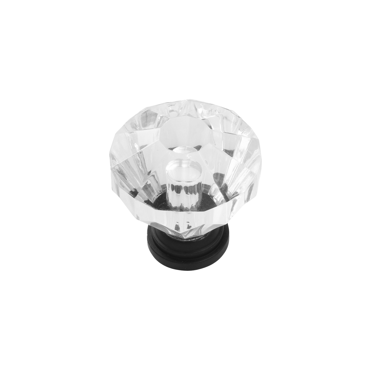 Facette Collection Knob 1-3/8 Inch Diameter Satin Brass Finish