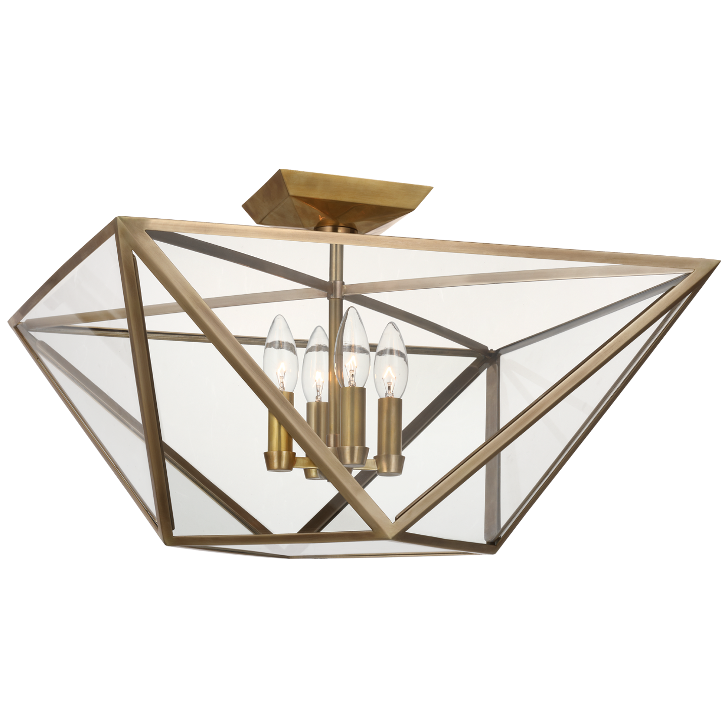 Grand plafonnier semi-encastré Lorino