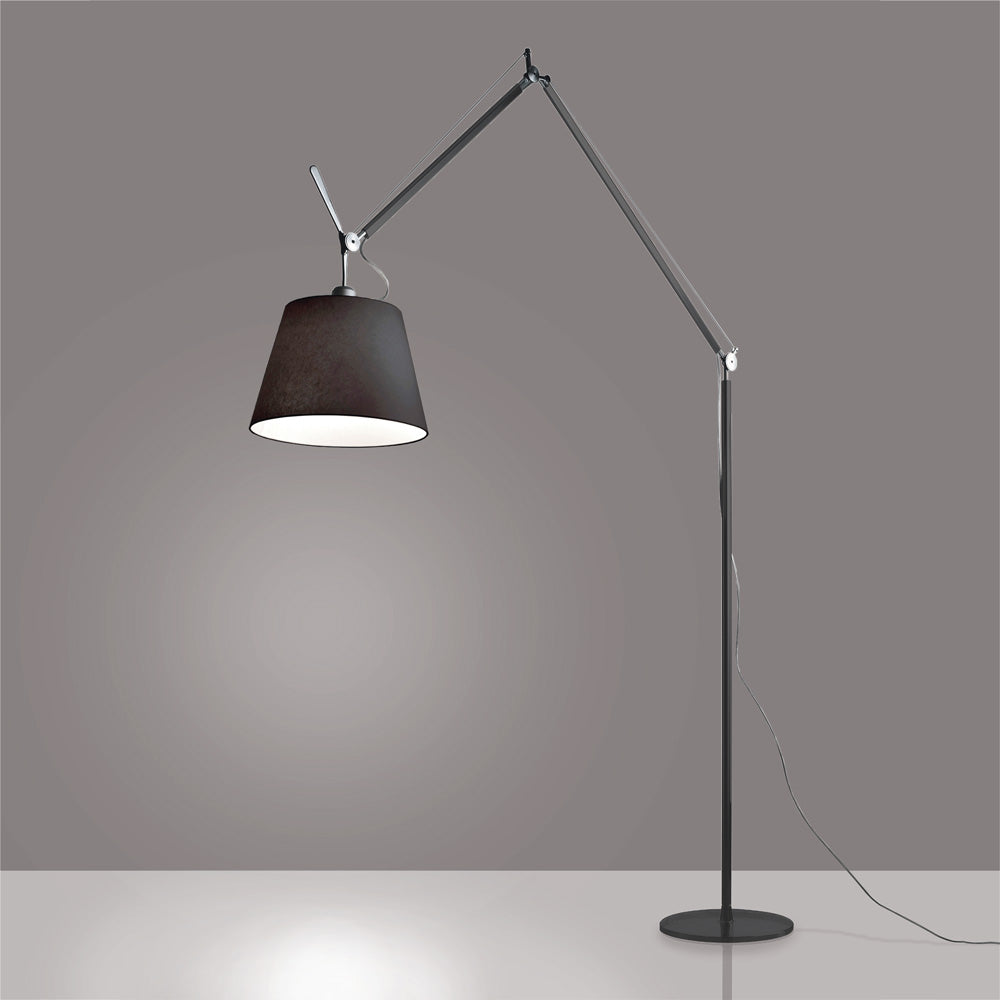 TOLOMEO MEGA FLOOR W/17IN DIFF BLACK FIBER MAX 150W E26 BLACK