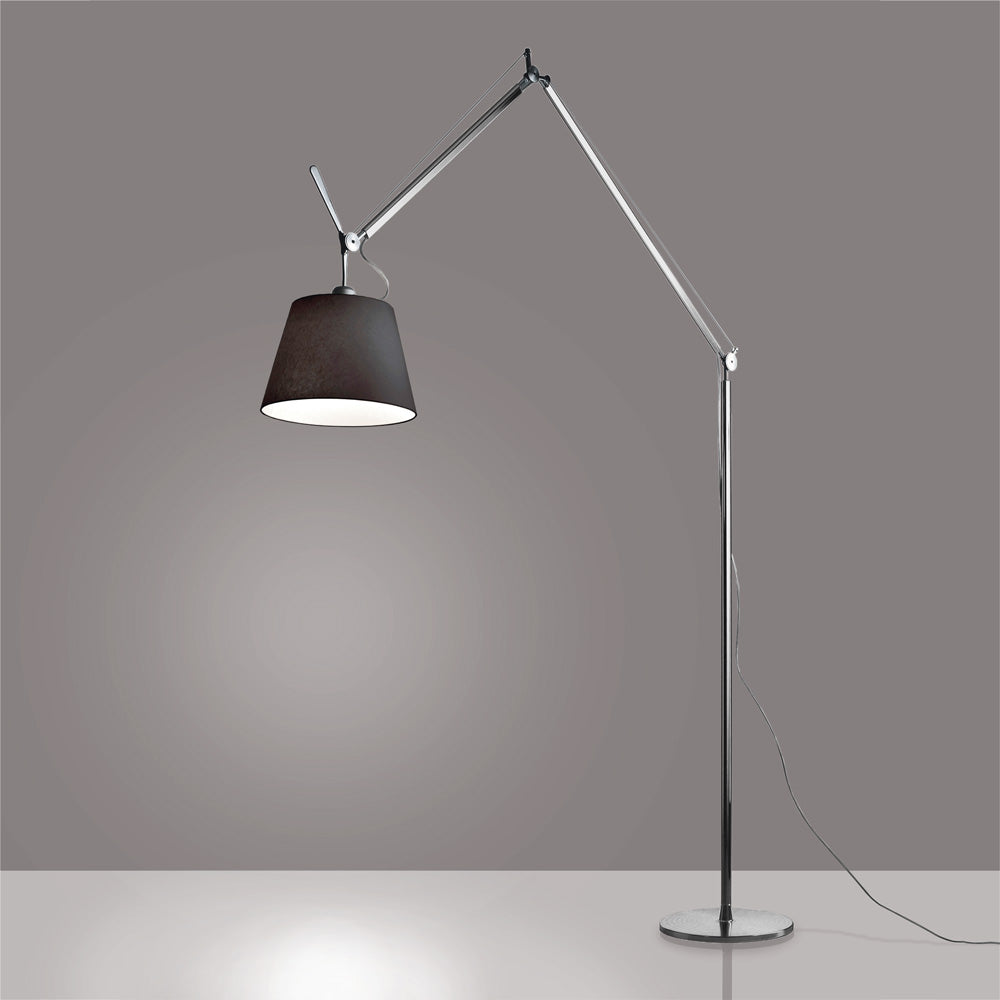 TOLOMEO MEGA FLOOR ALU W/12IN DIFF.BLACK LED 31W