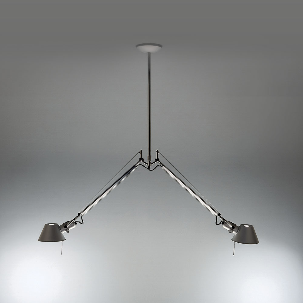 TOLOMEO DOUBLE SUSP MAX 2X100W E26 ALUM