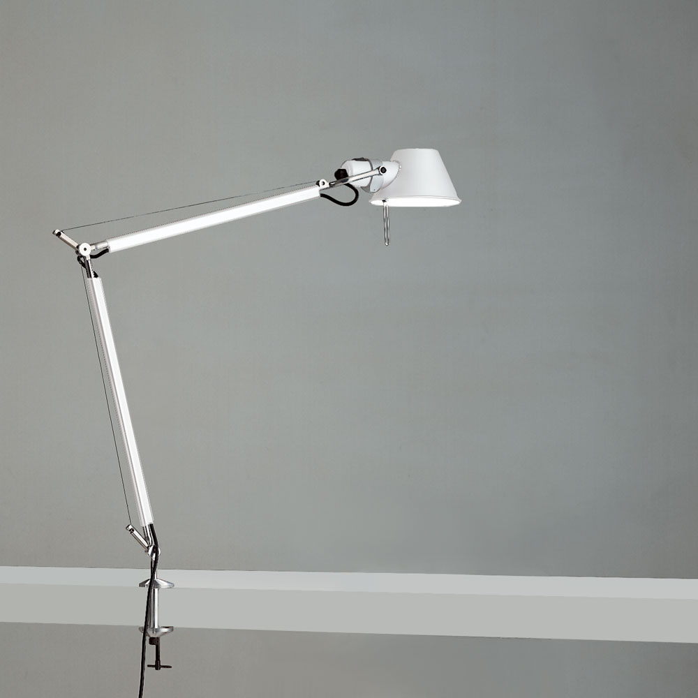 TOLOMEO CLASSIC MAX 100W E26 WHITE W/CLAMP ALUM