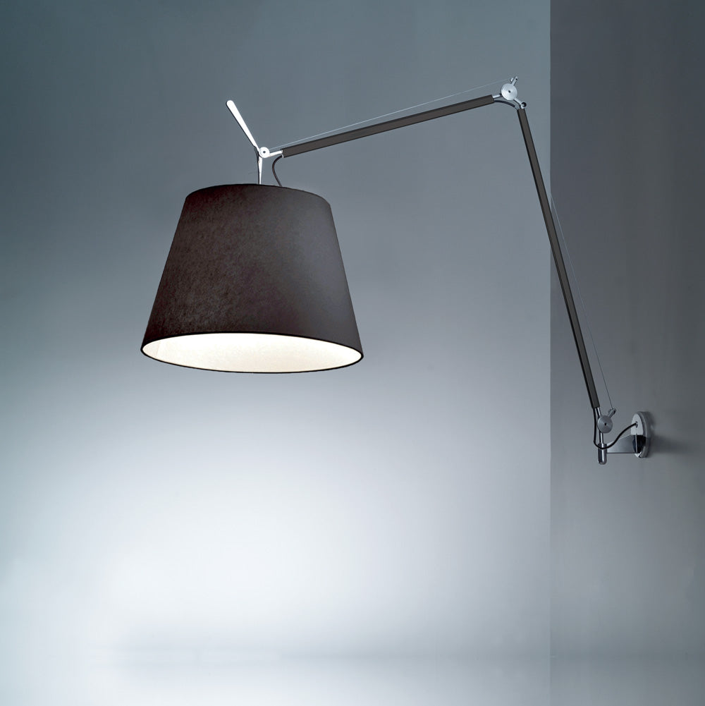 TOLOMEO MEGA WALL W/17IN DIFF BLACK FIBER MAX 150W E26 BLACK