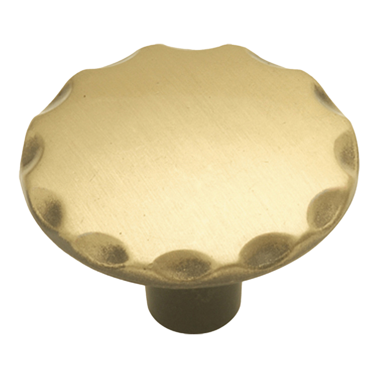 Facette Collection Knob 1-3/8 Inch Diameter Satin Brass Finish