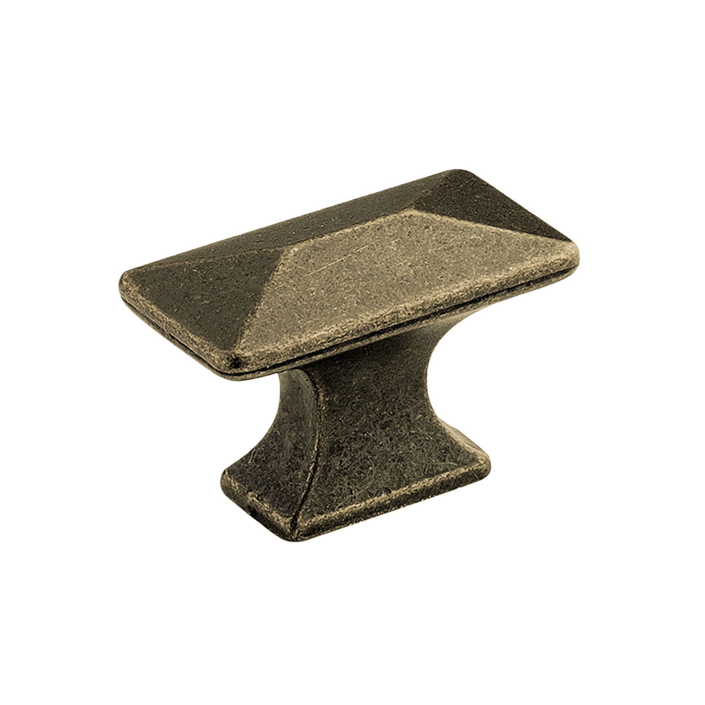 Facette Collection Knob 1-3/8 Inch Diameter Satin Brass Finish