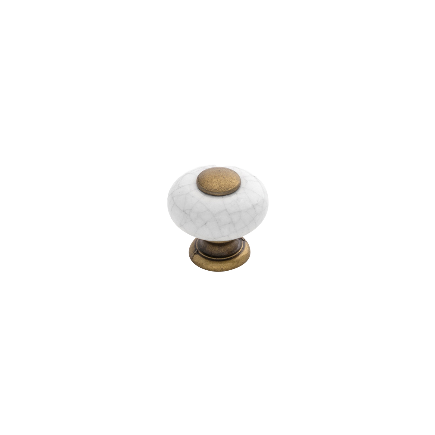 Facette Collection Knob 1-3/8 Inch Diameter Satin Brass Finish