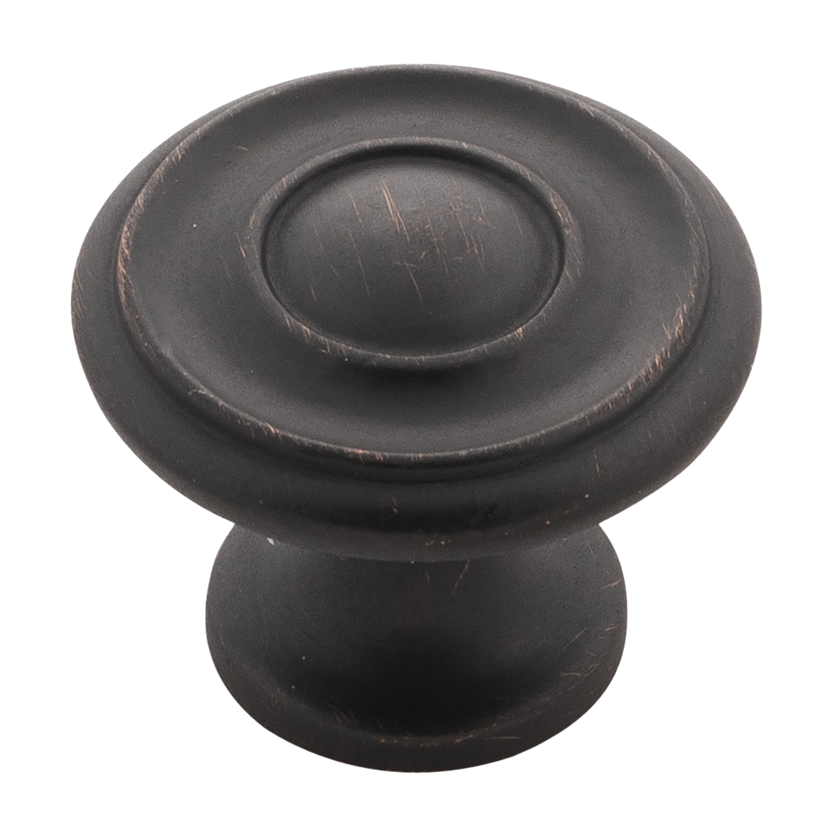 Facette Collection Knob 1-3/8 Inch Diameter Satin Brass Finish