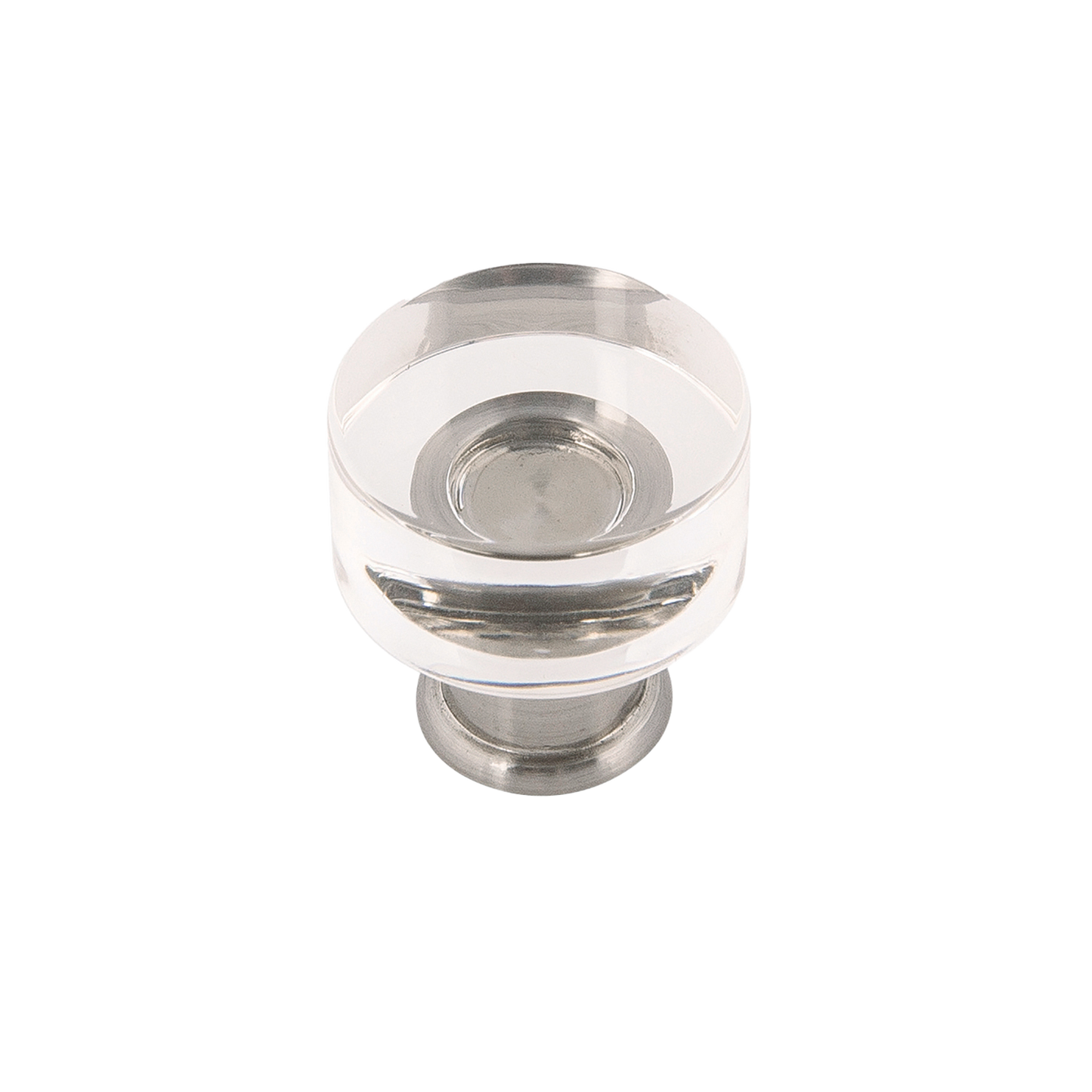 Facette Collection Knob 1-3/8 Inch Diameter Satin Brass Finish