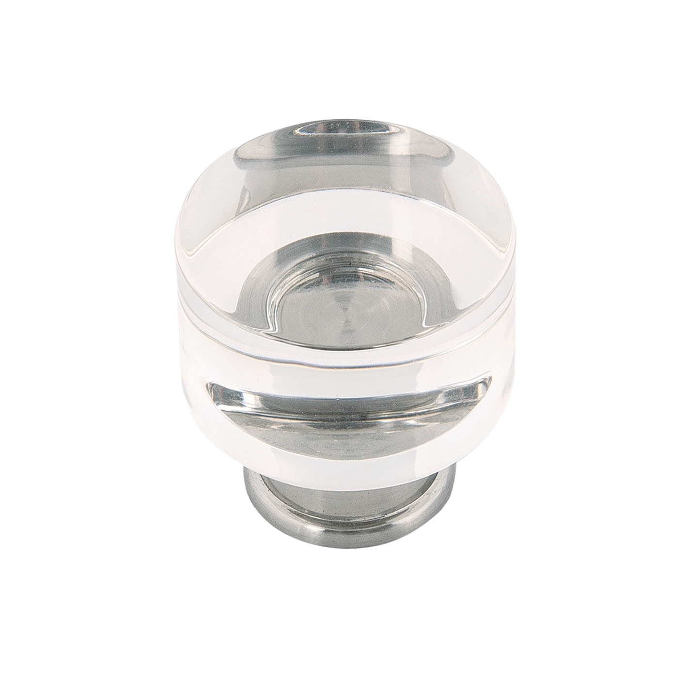 Facette Collection Knob 1-3/8 Inch Diameter Satin Brass Finish