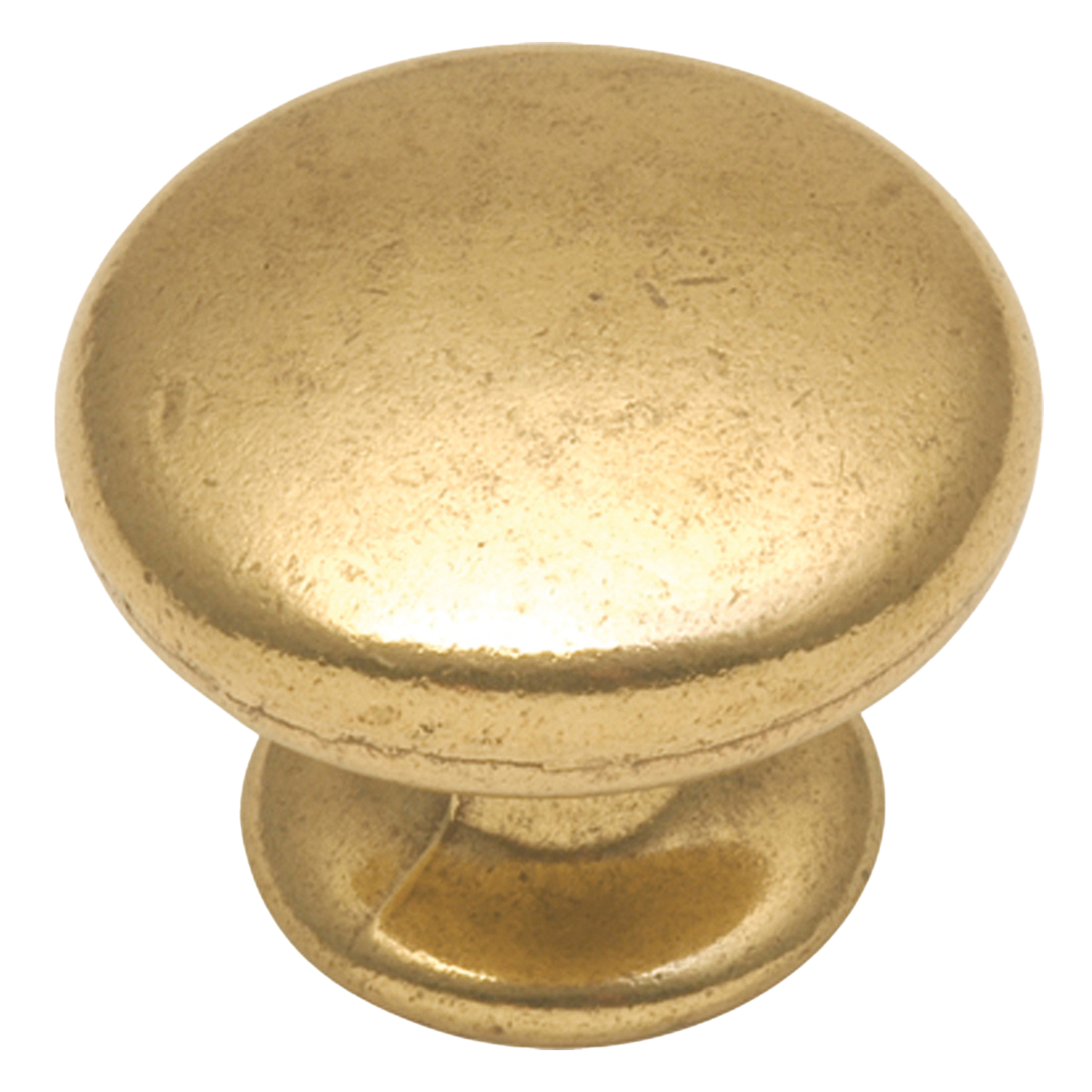 Facette Collection Knob 1-3/8 Inch Diameter Satin Brass Finish