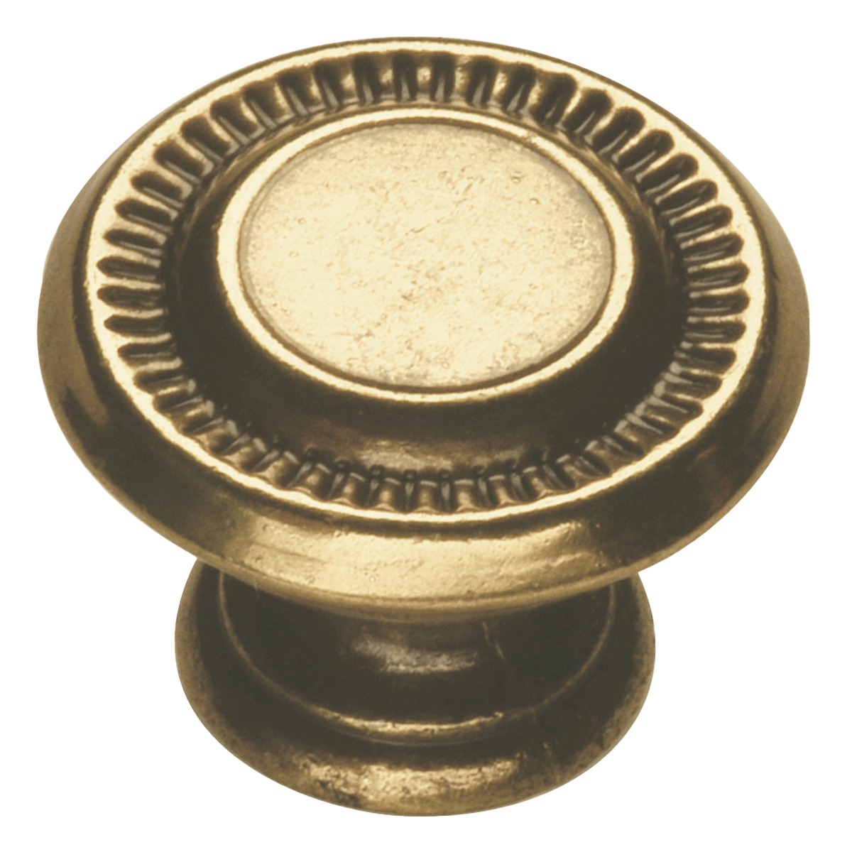 Facette Collection Knob 1-3/8 Inch Diameter Satin Brass Finish