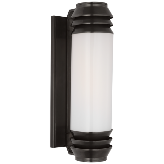 Chadwell 19" Sconce in Bronze with White Glass