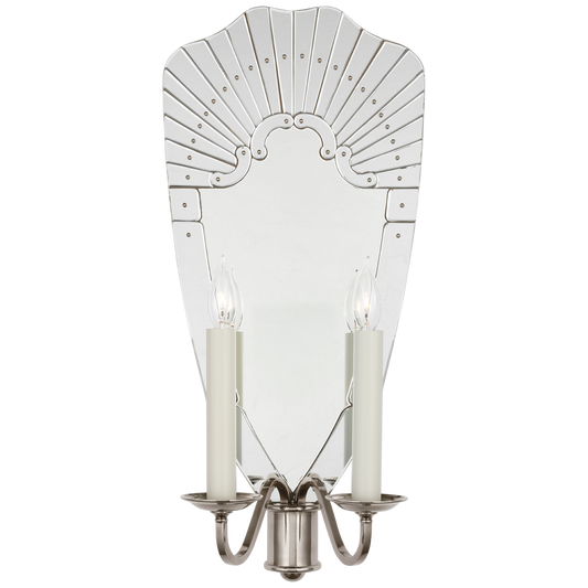 Adelaide Extra Large Double Sconce in Mirror and Butler's Silver