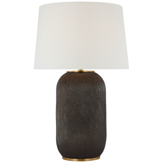 Mirelle Extra Large Table Lamp in Crystal Bronze with Linen Shade