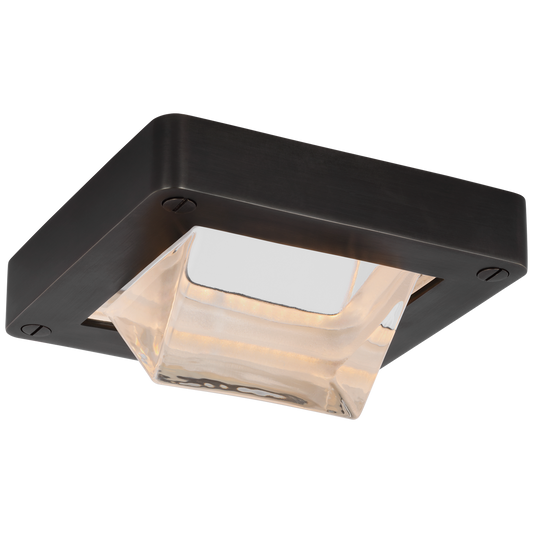 Rolland 5" Solitaire Flush Mount in Bronze and Clear Glass