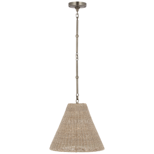 Goodman Small Hanging Light in Antique Nickel with Ash Shade