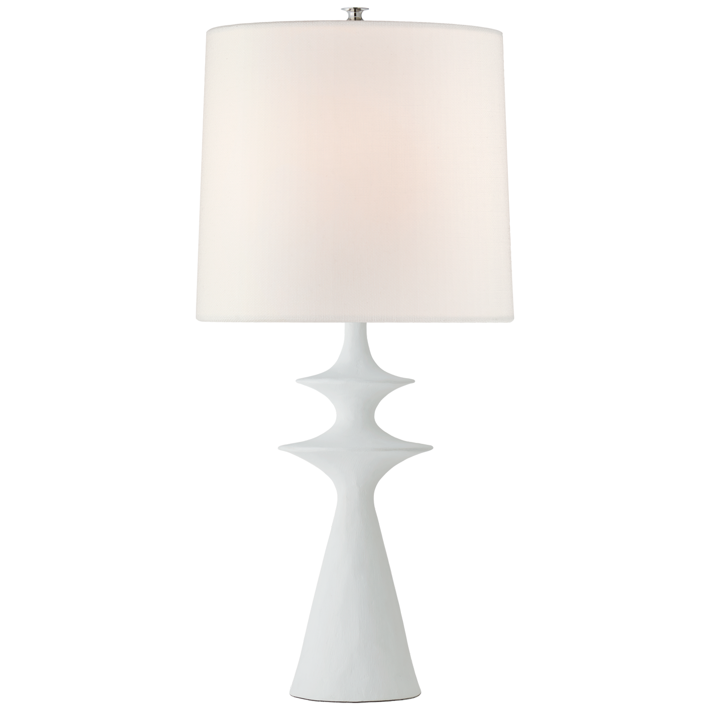 Lakmos Large Table Lamp in Plaster White with Linen Shade