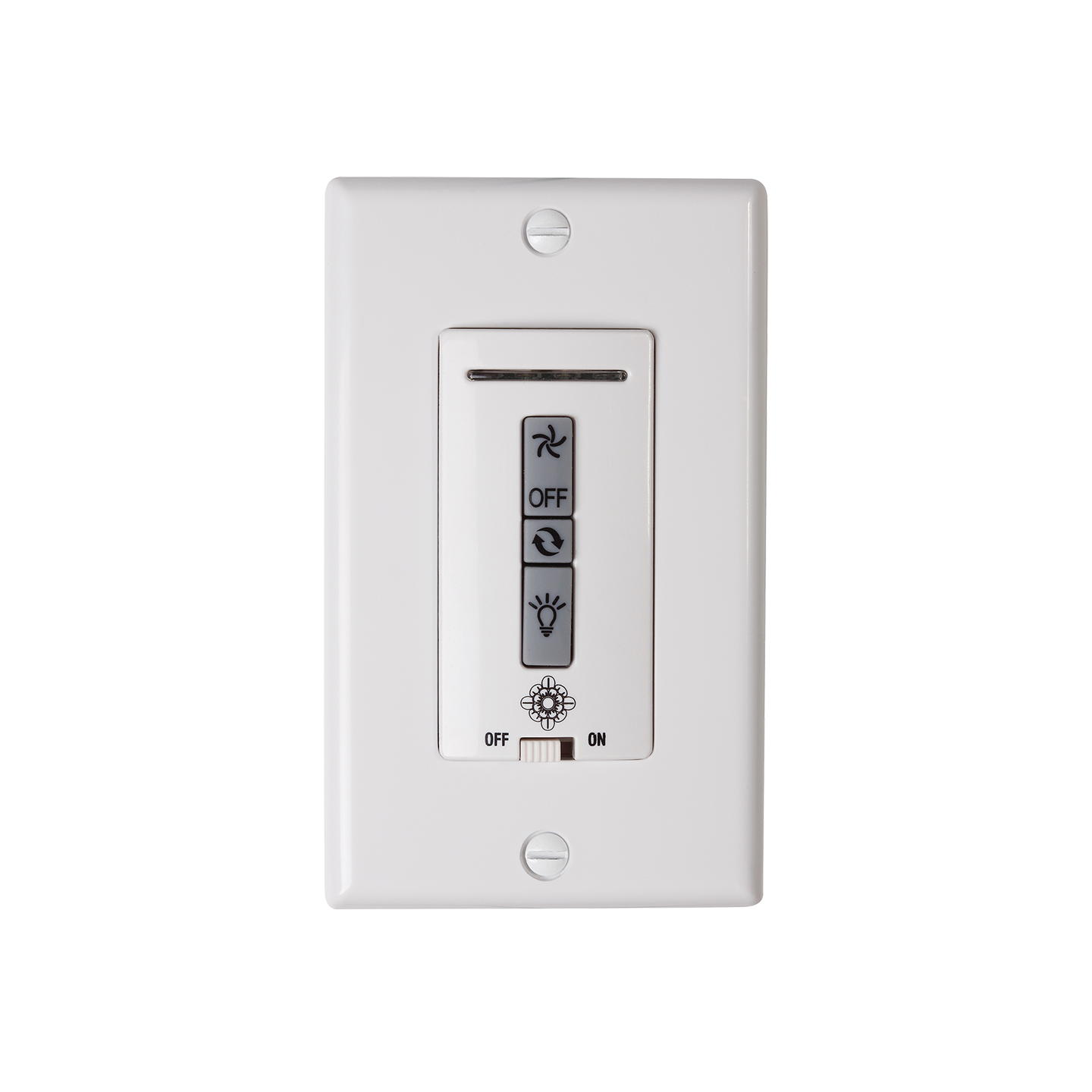 Hardwired remote WALL CONTROL ONLY. Fan reverse, speed, and downlight control.