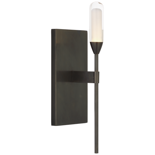 Overture Medium Sconce in Bronze with Clear Glass