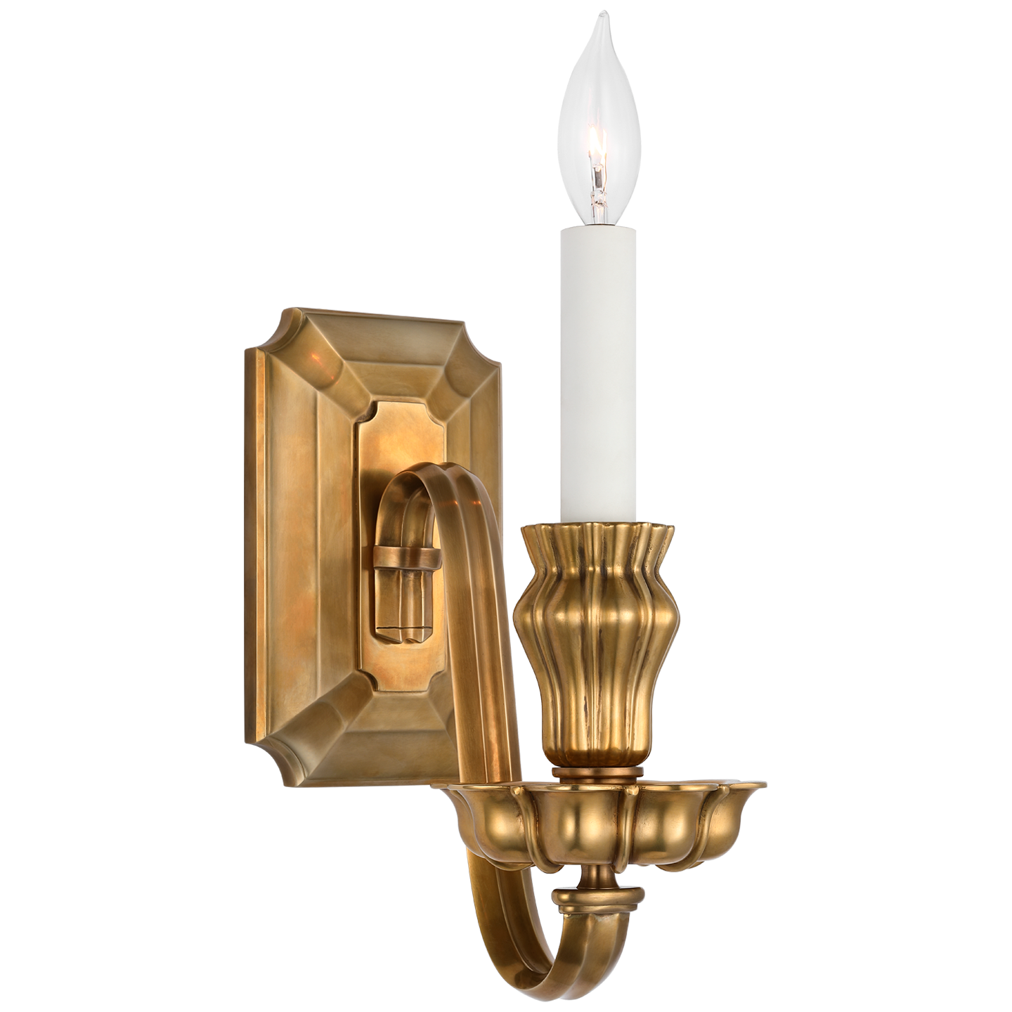 Falaise Single Sconce in Natural Brass