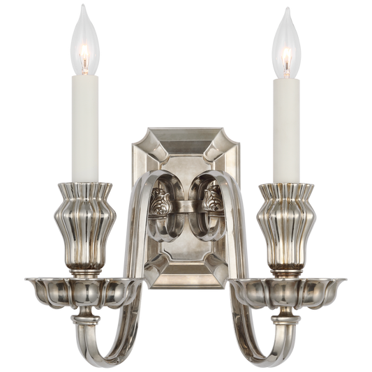Falaise Double Sconce in Butler's Silver