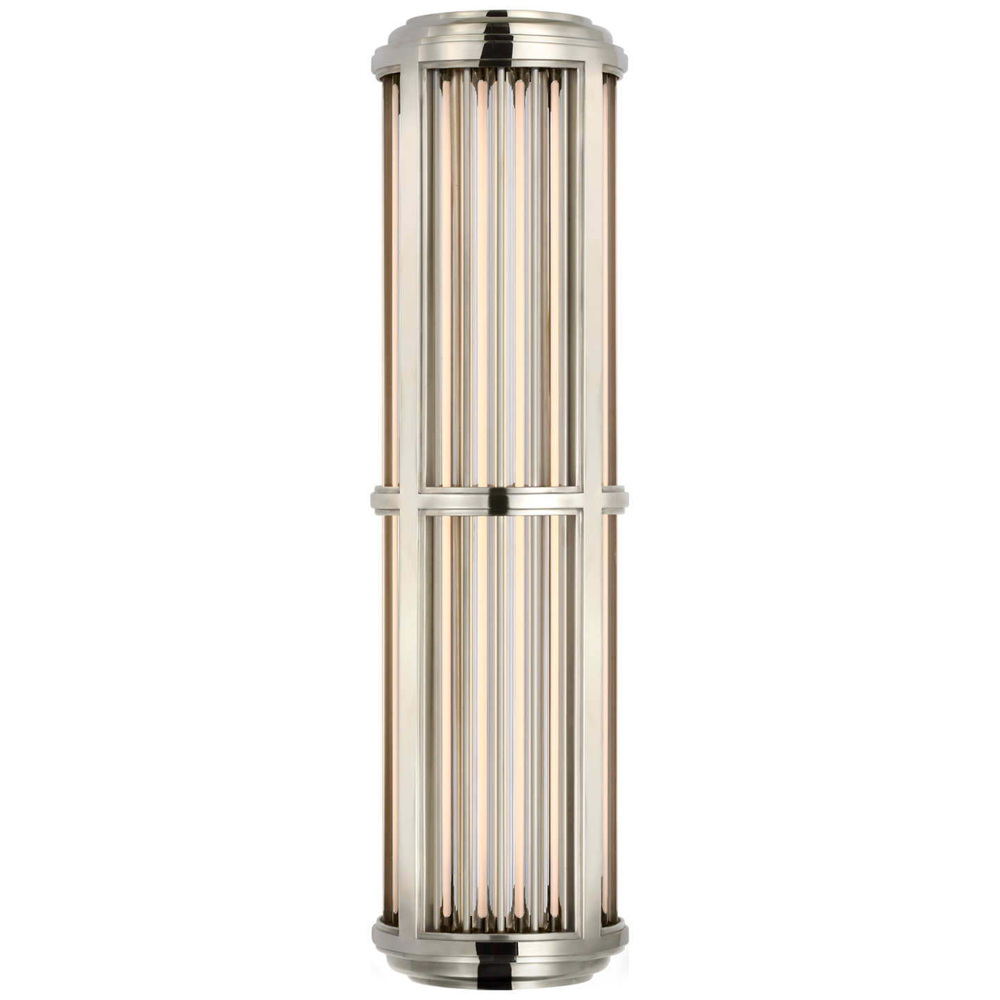 Perren Medium Wall Sconce in Polished Nickel and Glass Rods