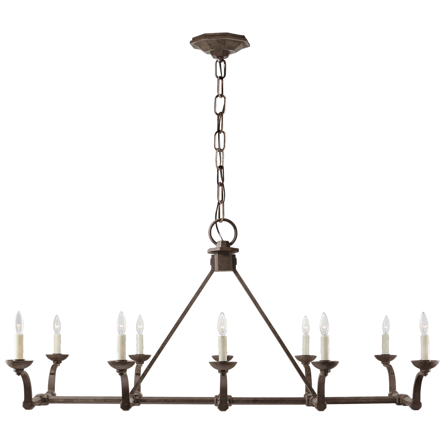 Robertson Linear Chandelier in Natural Rust
