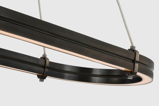 Paxton 54" Oval Linear Chandelier in Bronze