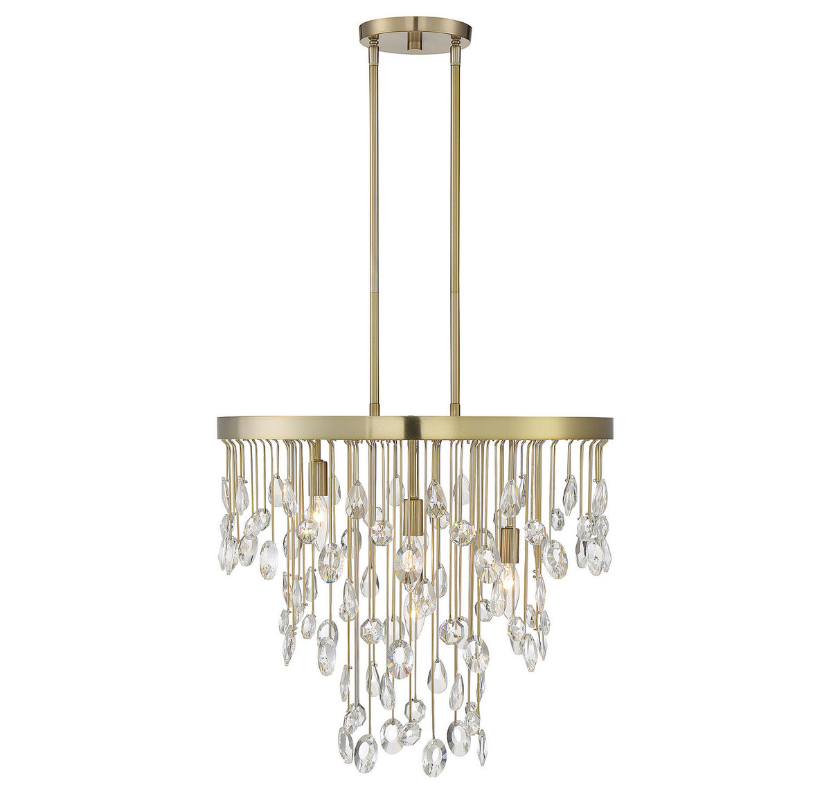 Livorno Four Light Chandelier in Noble Brass