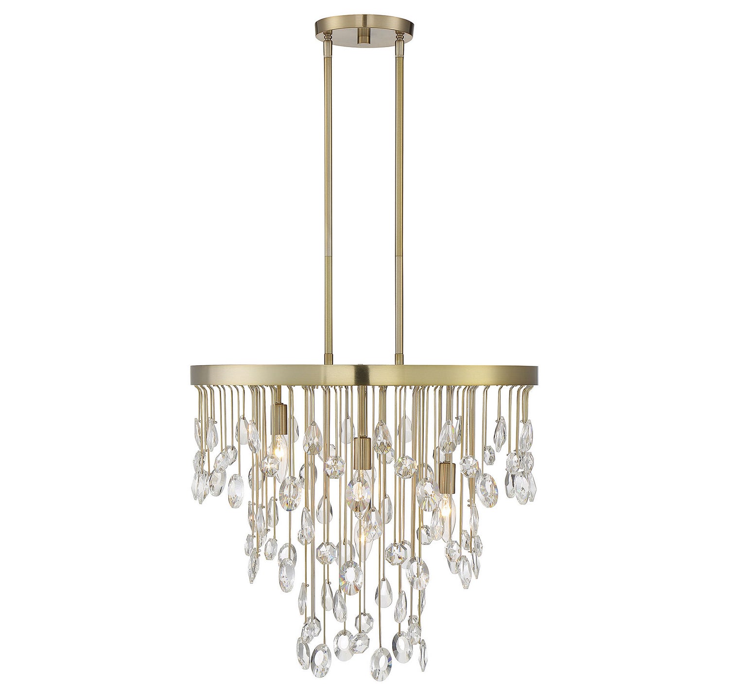 Livorno Four Light Chandelier in Noble Brass