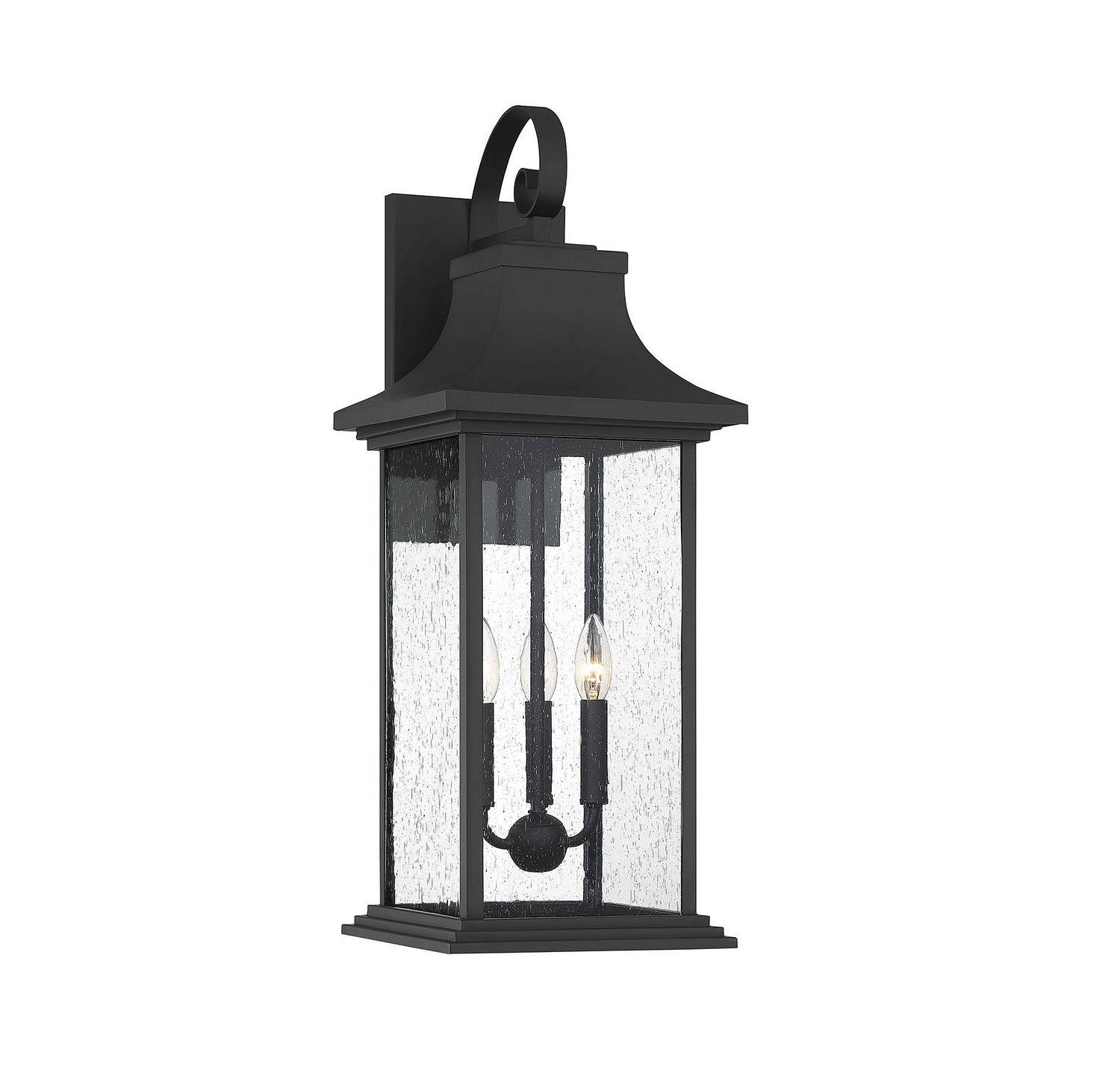 Hancock Three Light Outdoor Wall Sconce in Matte Black
