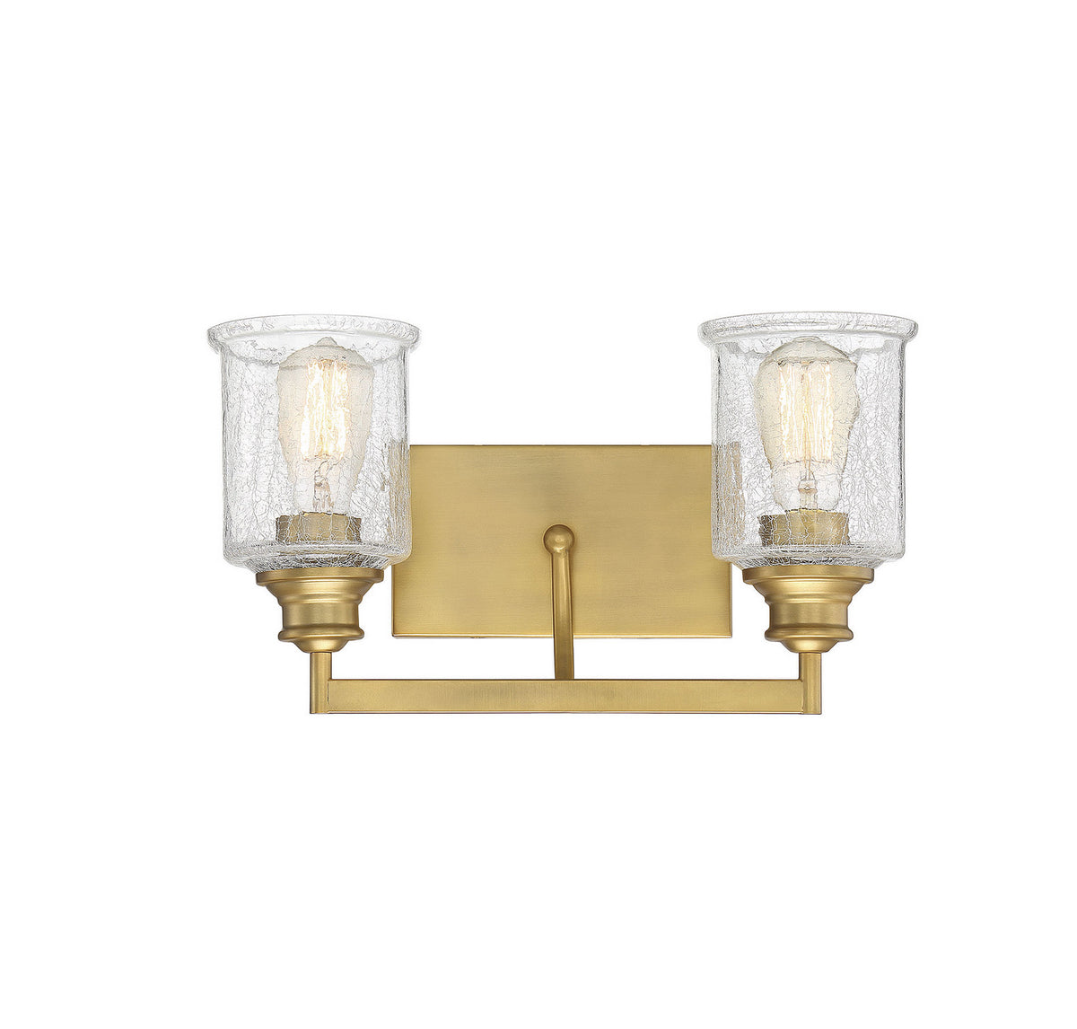 Hampton Two Light Bath Bar in Warm Brass