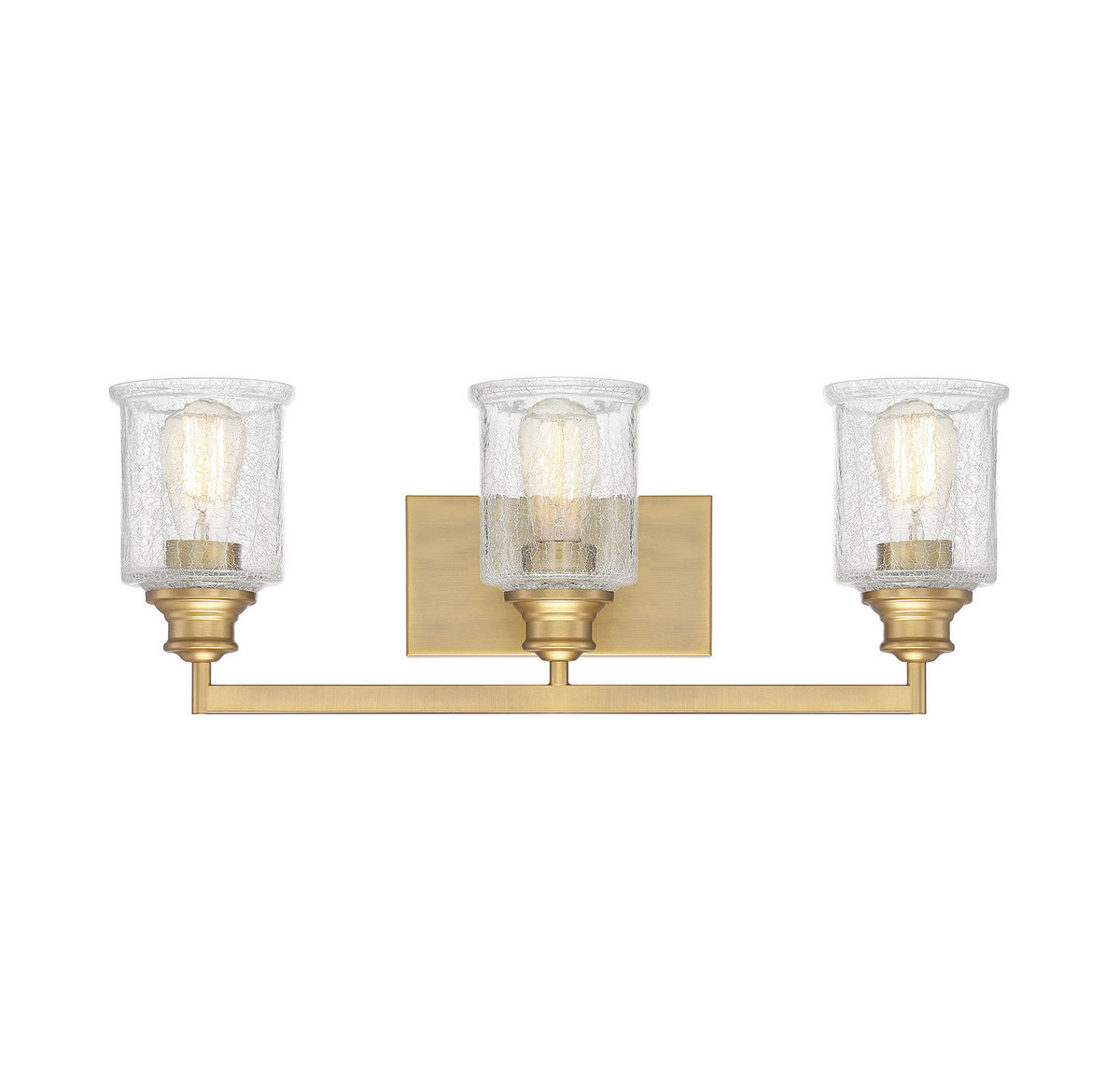 Hampton Three Light Bath Bar in Warm Brass