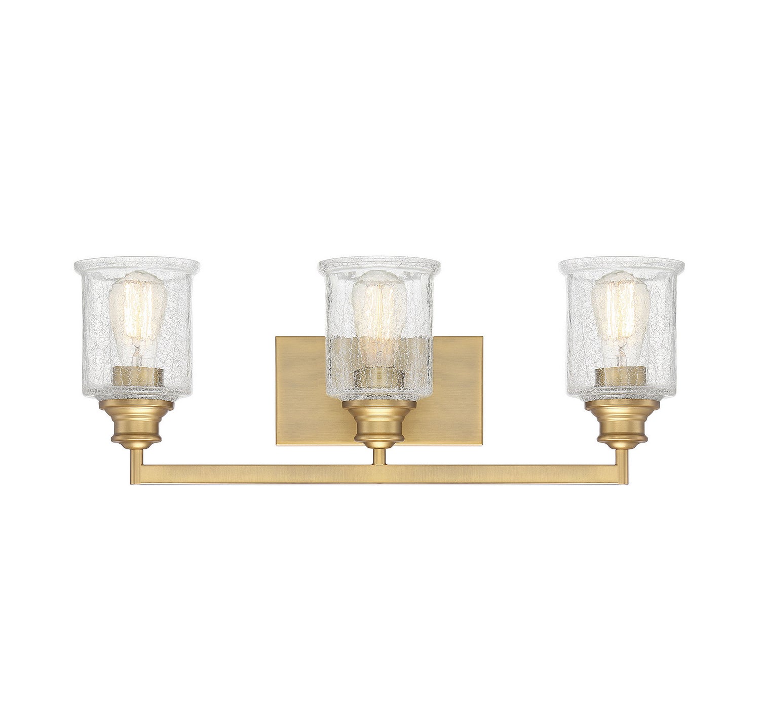 Hampton Three Light Bath Bar in Warm Brass
