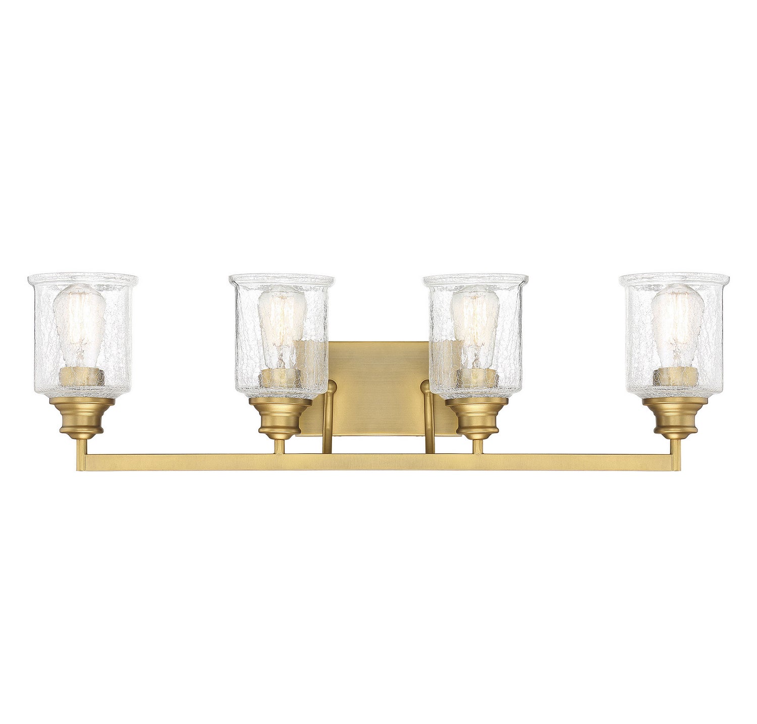 Hampton Four Light Bath Bar in Warm Brass