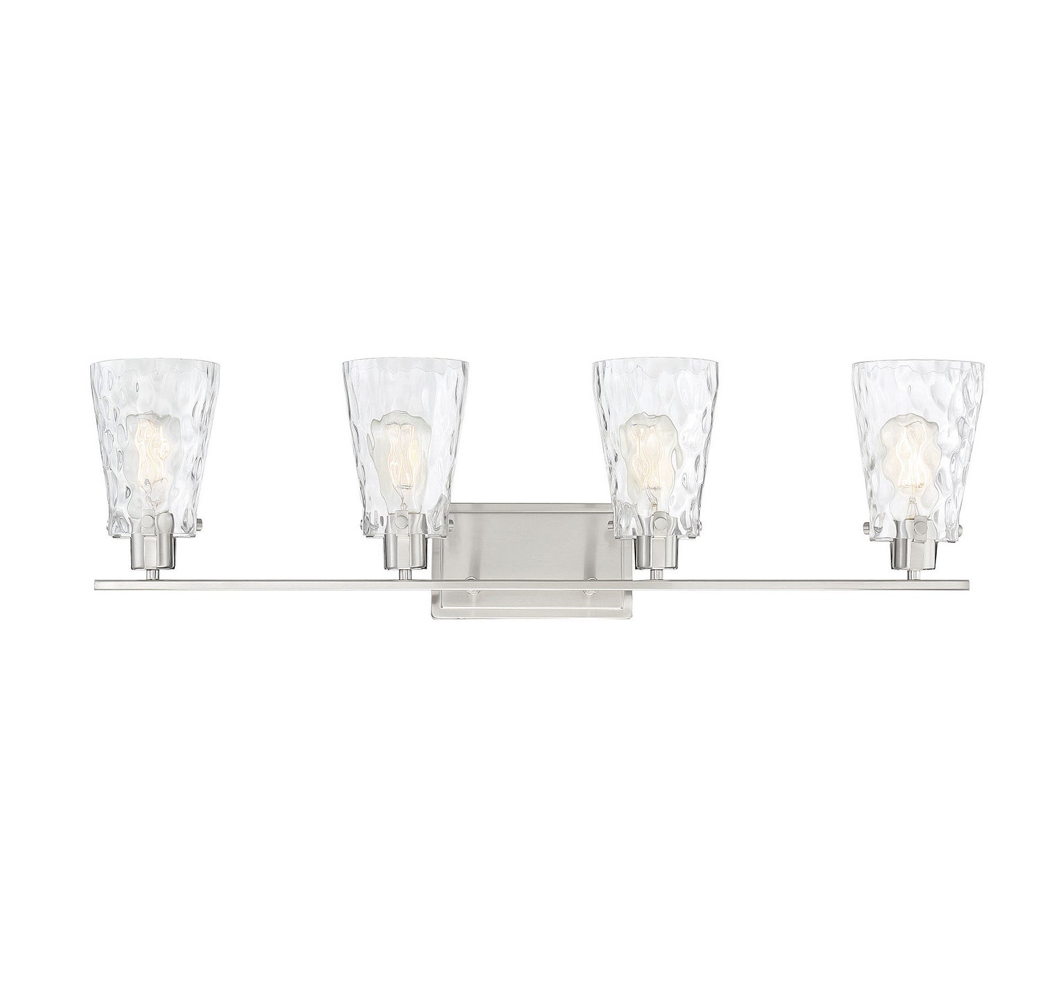 Réglette de salle de bain à quatre lumières Vaughan en nickel satiné