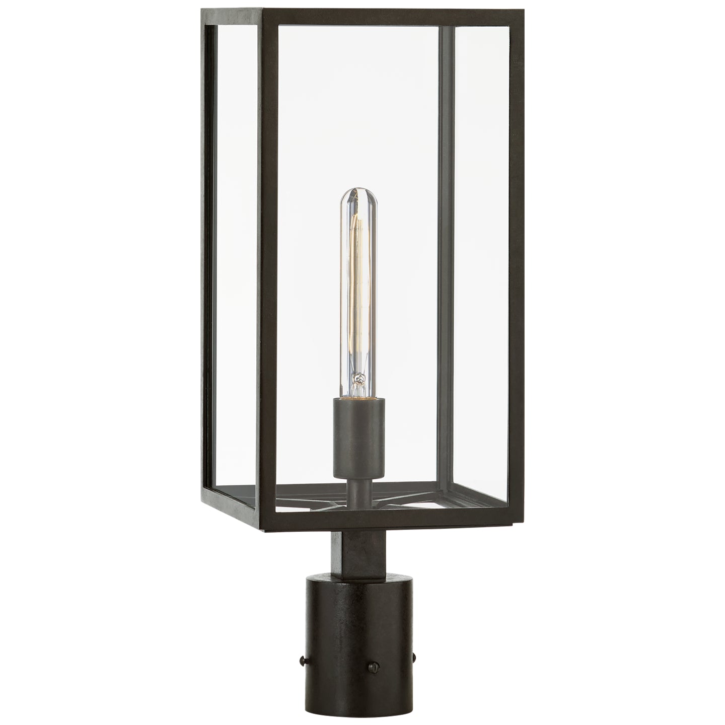 Fresno One Light Post Mount in Aged Iron