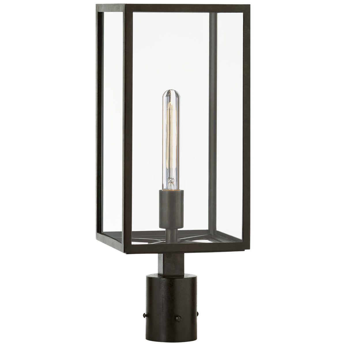 Fresno One Light Post Mount in Aged Iron