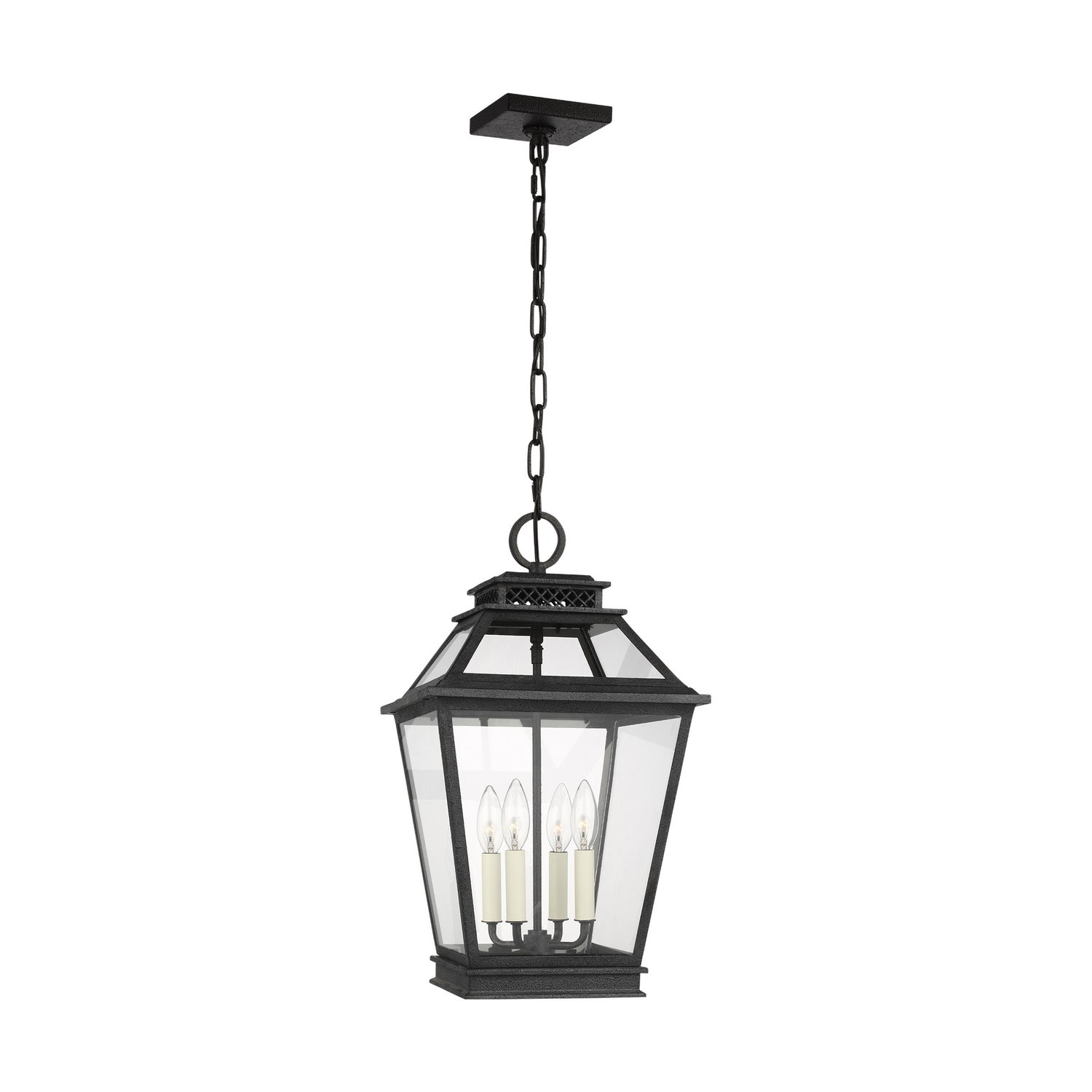 Falmouth Four Light Hanging Lantern in Dark Weathered Zinc