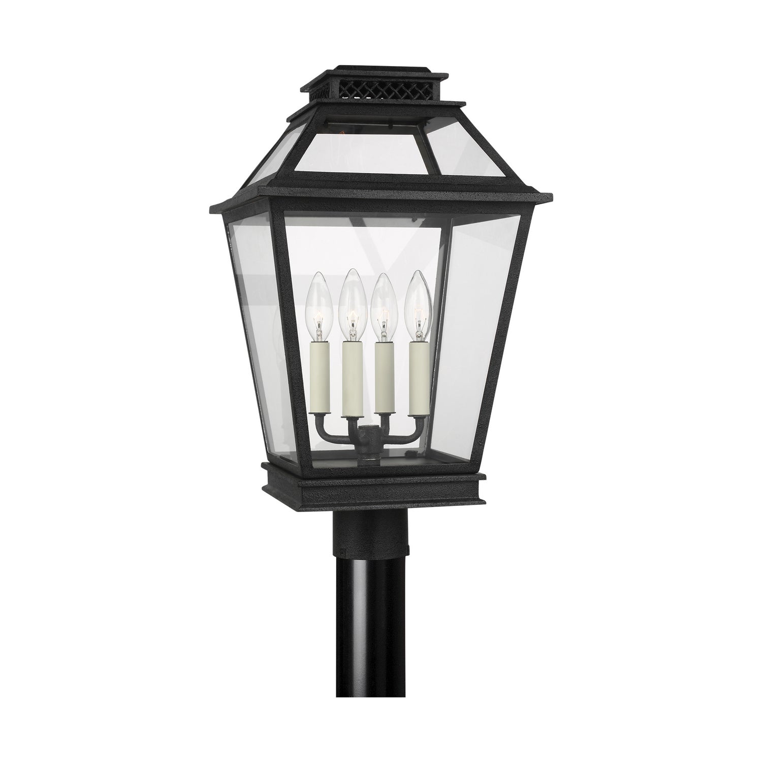 Falmouth Four Light Post Lantern in Dark Weathered Zinc