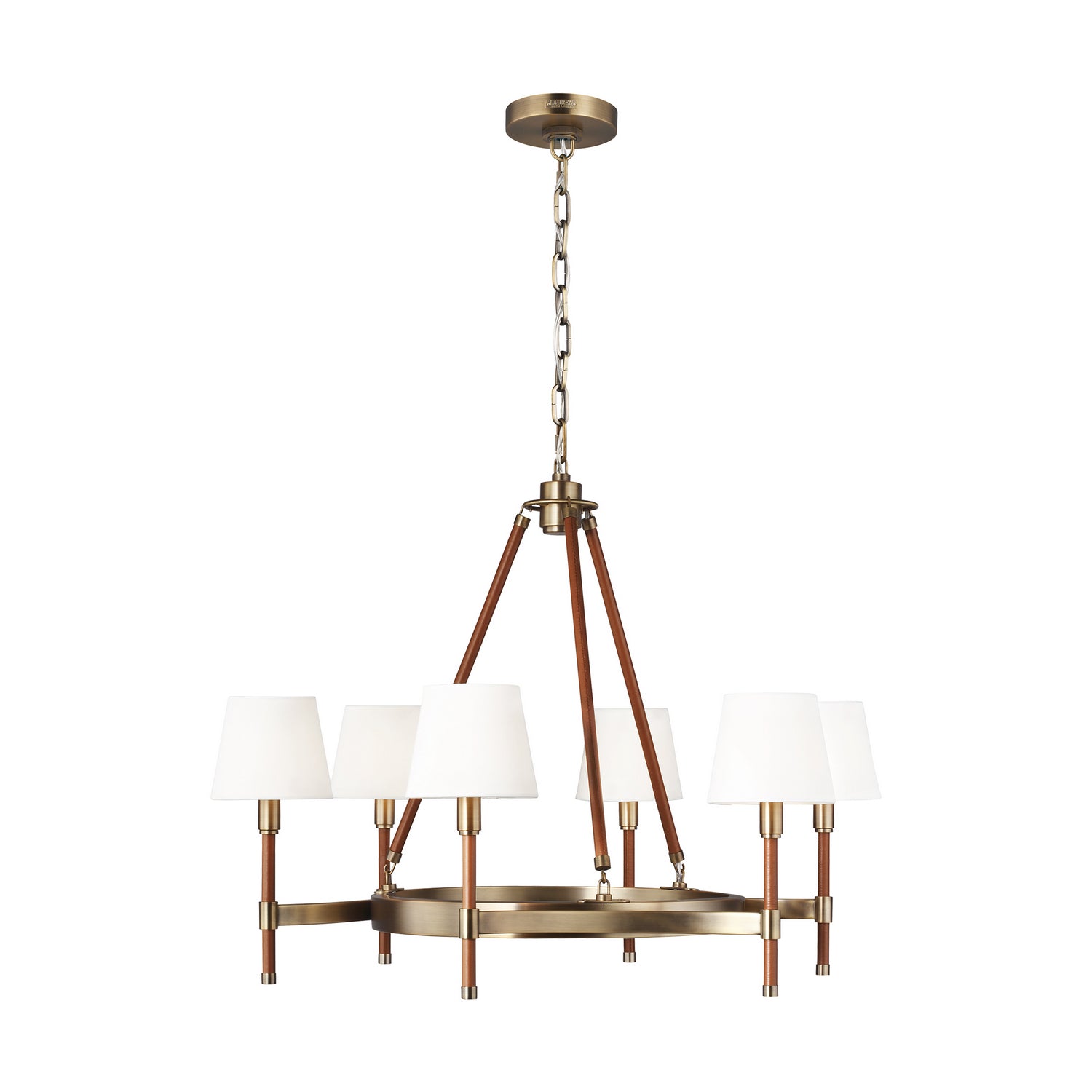 Katie Six Light Chandelier in Time Worn Brass