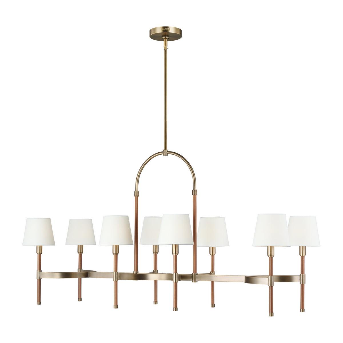Katie Eight Light Chandelier in Time Worn Brass
